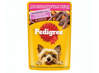 Влажный Корм Pedigree (Педигри) Для Собак Мелких Пород Ягненок и Овощи в Соусе 85г (1*24) 