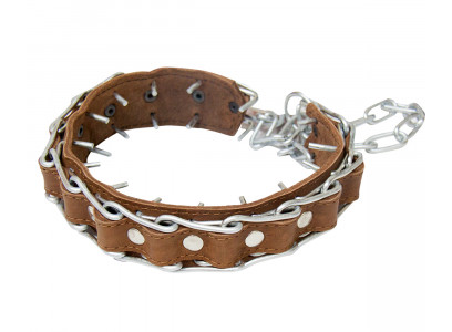 Ошейник Строгий Проволочный 4мм Сварная Цепь с Кожей Zoonik (Зооник) 0805