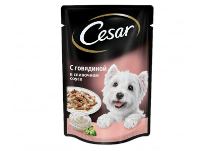 Влажный Корм Cesar (Цезарь) Для Собак Говядина в Сливочном Соусе 85г (1*28) 