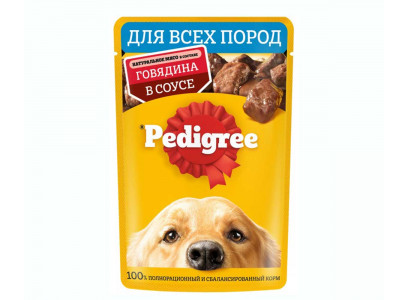 Влажный Корм Pedigree (Педигри) Для Собак Говядина в Соусе 85г (1*28) 