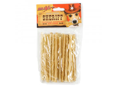 Лакомство Для Собак Сыромятная Витая Палочка 5 12,5см 5г Brava Sheriff (Брава Шериф) Hp-T-0013