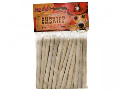Лакомство Для Собак Brava (Брава) Шериф Sheriff Сыромятная Витая Палочка Белая 5 12,5см Hp-T-0036b
