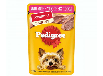 Влажный Корм Pedigree (Педигри) Для Собак Мелких Пород Паштет Говядина 80г (1*24) 