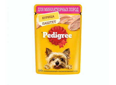 Влажный Корм Pedigree (Педигри) Для Собак Мелких Пород Паштет Курица 80г (1*24) 