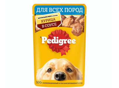Влажный Корм Pedigree (Педигри) Для Собак Курица в Соусе 85г (1*28) 