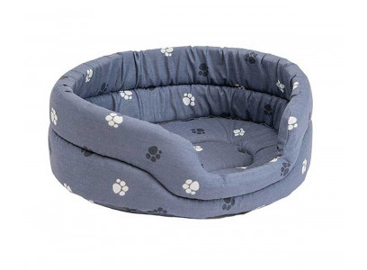Лежак Для Кошек и Собак Мелких Пород Дарелэнд Овальный Стеганный Поролон 42*33*15см Серый Rp9141сер