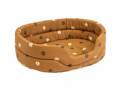 Лежак Для Кошек и Собак Мелких Пород Дарелэнд Овальный Стеганный Поролон 75*60*18см Коричневый Rp9144кор