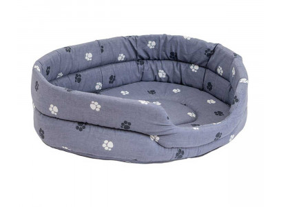 Лежак Для Кошек и Собак Мелких Пород Дарелэнд Овальный Стеганный Поролон 75*60*18см Серый Rp9144сер
