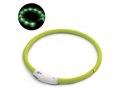 Ошейник Для Собак Крупных Пород Triol (Триол) Night City Шнурок M Светодиодный Салатовый 1см*60см 11271022