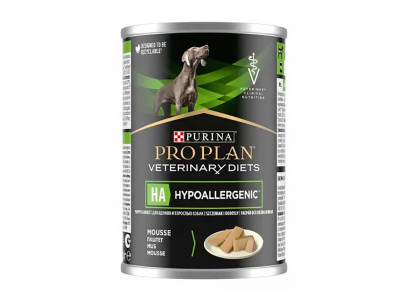 Лечебные Консервы Pro Plan (ПроПлан) Для Собак При Аллергии Мусс Veterinary Diets HA Hypoallergenic 400г (1*12) 