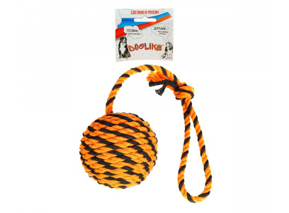 Игрушка Для Собак Доглайк Мяч Броник Средний с Ручкой Оранжево-Черный D 5329 