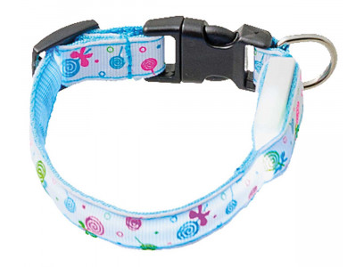 Ошейник Для Собак Мелких Пород Светящийся V.I.Pet Леденцы 1,5см 18-28см 14-3600s