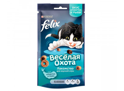 Лакомство Для Кошек Felix (Феликс) Веселая Охота Креветки и Рыба 50г 