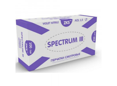 Перчатки ZKS нитрил Spectrum III S 100 Пар фиолетовые 