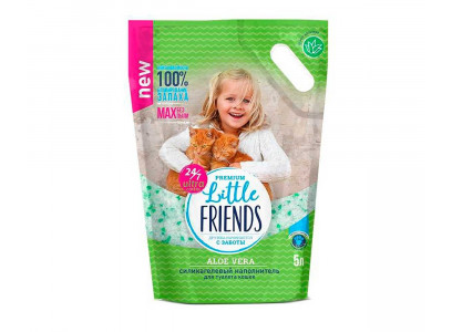 Наполнитель Силикагель Little Friends (Литтл Френдс) Aloe Vera 5л П/М Пакет(1*6) 