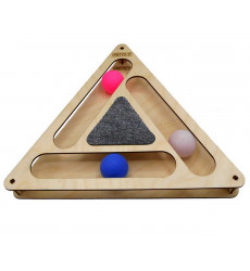 Игрушка Для Кошек GoSi (ГоСи) Игровой Трек Треугольник с Шариками и Когтеточкой 32*28*3,6см PETTO 07329