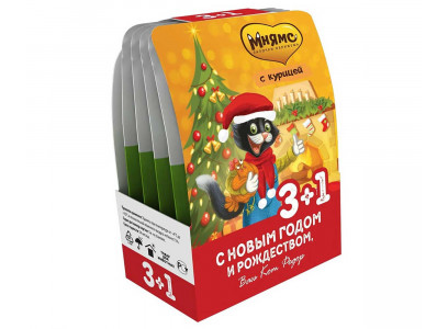 Влажный Корм Мнямс Для Кошек Фермерская Ярмарка 3+1 Новогодний Набор Паучи 