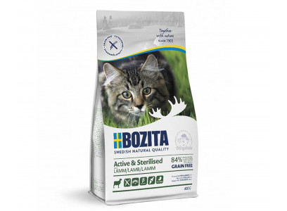 Сухой Корм Bozita (Бозита) Для Стерилизованных Активных Кошек Ягненок Беззерновой 33/20 Active & Sterilised Grain Free Gf Lamb 400г 