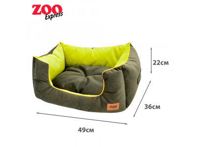Лежанка Ампир Пухлик №2 Мебельная Ткань 49*36*22 Оливковый/Зеленый Zooexpress (Зооэкспресс) 710121  