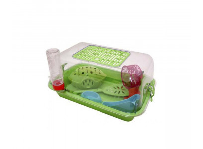 Террариум Для Грызунов ZOOexpress (ЗооЭксрпресс) Большой С Пластиковой Дверкой Прозрачный Комплект 42х30,5х22,5 см 15033