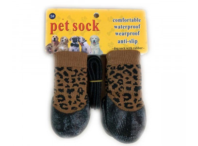 Носки Для Собак Мелких Пород Водоотталкивающие Гепард 6 Бежевый Pet Fashion (Пет Фешн) 