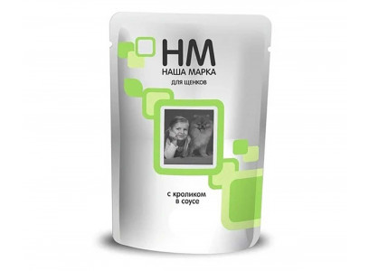 Влажный Корм Наша Марка (НМ) Для Щенков Кролик в Соусе 85г (1*24) 