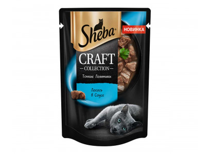 Влажный Корм Sheba (Шеба) Для Кошек Лосось в Соусе Тонкие Ломтики Craft Collection 75г (1*28) 