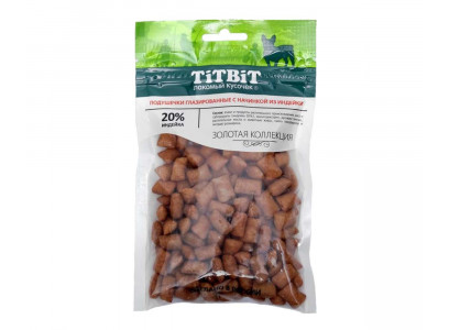 Лакомство Для Собак TiTBiT Золотая Коллекция (Титбит) Подушечки Глазированные С Начинкой Из Индейки 100г 018743 