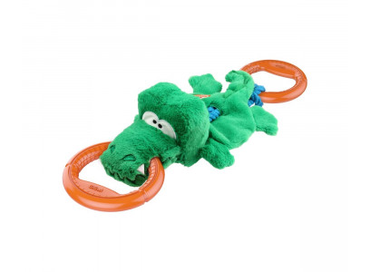 Игрушка Для Собак Gigwi (Гигви) Iron Grip (Ирон Грип) Крокодил На Веревке С Пищалкой 75461 
