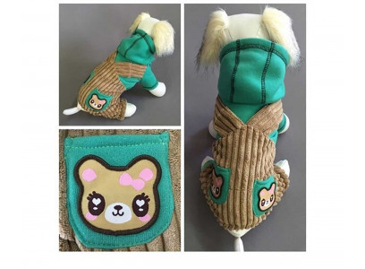 Комбинезон Для Собак Миниатюрных Пород Teddy Вельвет-Комби Xl Зеленый Pet Fashion (Пет Фешн) 