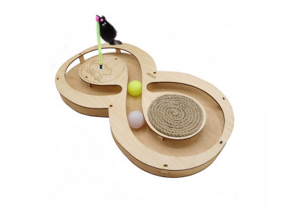 Игрушка Для Кошек Gosi (Госи) Игровой Трек Восьмерка с Шариками и Когтеточкой 07346
