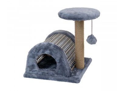 Домик-Когтеточка Для Кошек Есо Полиплетенка Полукруглый С Полкой Rp8249д-Сер
