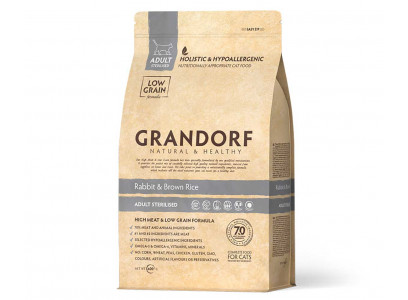 Сухой Корм Grandorf (Грандорф) Для Стерилизованных Кошек Кролик и Рис Низкозерновой Cat Adult Sterilized Rabbit & Rice 400г 1400 