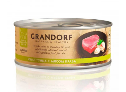Консервы Для Кошек Grandorf (Грандорф) Филе Тунца и Краб Cat Tuna Witin Crab In Broth 70г 2604к 