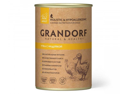 Консервы Для Собак Grandorf (Грандорф) Утка и Индейка Беззерновой Adult All Breeds Duck & Turkey 400г 4356к 