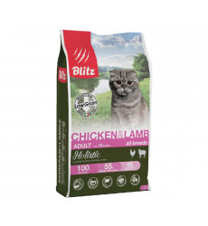 Сухой Корм Blitz (Блиц) Для Кошек Курица и Ягненок Низкозерновой Holistic Chicken & Lamb Cat All Breeds Low Grain 1,5кг 605814