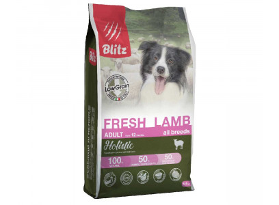 Сухой Корм Blitz (Блиц) Для Собак Свежий Ягненок Низкозерновой Holistic Fresh Lamb Adult Dog All Breeds Low Grain LG 1,5кг 605531 