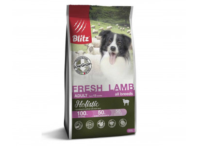 Сухой Корм Blitz (Блиц) Для Собак Свежий Ягненок Низкозерновой Holistic Fresh Lamb Adult Dog All Breeds Low Grain LG 500г 605647 