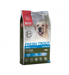Сухой Корм Blitz (Блиц) Для Собак Свежая Форель Низкозерновой Holistic Fresh Trout Adult Dog All Breeds Low Grain LG 1,5кг 605548