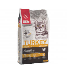 Сухой Корм Blitz (Блиц) Для Кошек с Чувствительным Пищеварением Индейка Sensitive Turkey Adult Cat All Breeds 2кг 680269