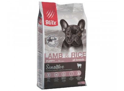 Сухой Корм Blitz (Блиц) Для Щенков с Чувствительным Пищеварением Ягненок и Рис Sensitive Lamb & Rice Puppy All Breeds 2кг 680504 