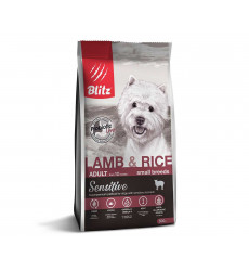 Сухой Корм Blitz (Блиц) Для Собак Мелких Пород с Чувствительным Пищеварением Ягненок и Рис Sensitive Lamb & Rice Adult Dog Small Breeds 500г 680627