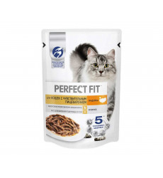 Влажный Корм Perfect Fit (Перфект Фит) Для Кошек с Чувствительным Пищеварением Индейка в Соусе 75г (1*28)