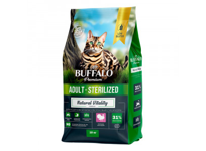 Сухой Корм Mr.Buffalo (Мистер Буффало) Для Стерилизованных Кошек Индейка Adult Sterilized 10кг B117 