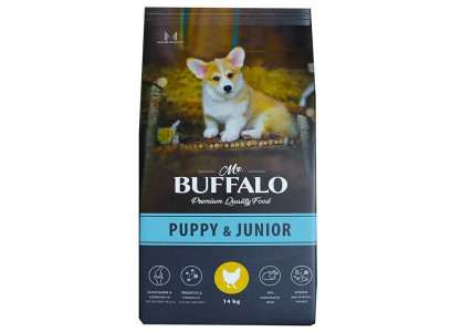 Сухой Корм Mr.Buffalo (Мистер Буффало) Для Щенков Курица Puppy & Junior 14кг B122 