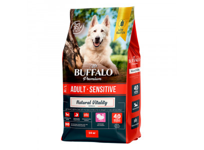 Сухой Корм Mr.Buffalo (Мистер Буффало) Для Собак Средних и Крупных Пород с Чувствительным Пищеварением Индейка Adult M/L Sensitive 14кг B132 