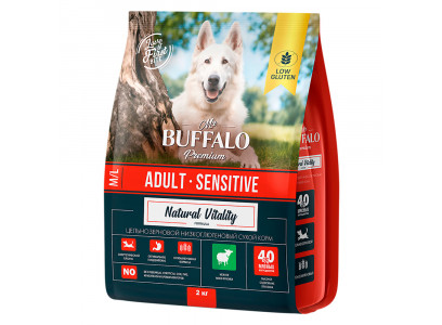 Сухой Корм Mr.Buffalo (Мистер Буффало) Для Собак Средних и Крупных Пород с Чувствительным Пищеварением Ягненок Adult M/L Sensitive 2кг B133 