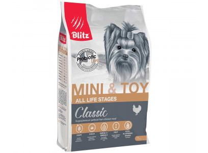 Сухой Корм Blitz (Блиц) Для Собак Мелких Пород Classic Adult Mini & Toy Breeds Chicken 7кг 