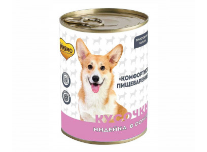 Консервы Мнямс Для Собак Индейка в Соусе Комфортное Пищеварение 400г 