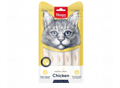 Лакомство Wanpy Cat (Вэппи Кэт) Для Кошек Нежное Пюре Из Курицы 70г